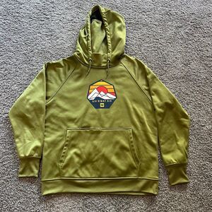 686 Knockout Bonded Fleece Pullover Hoodie Surplus Green Sweatshirt Mens Size M